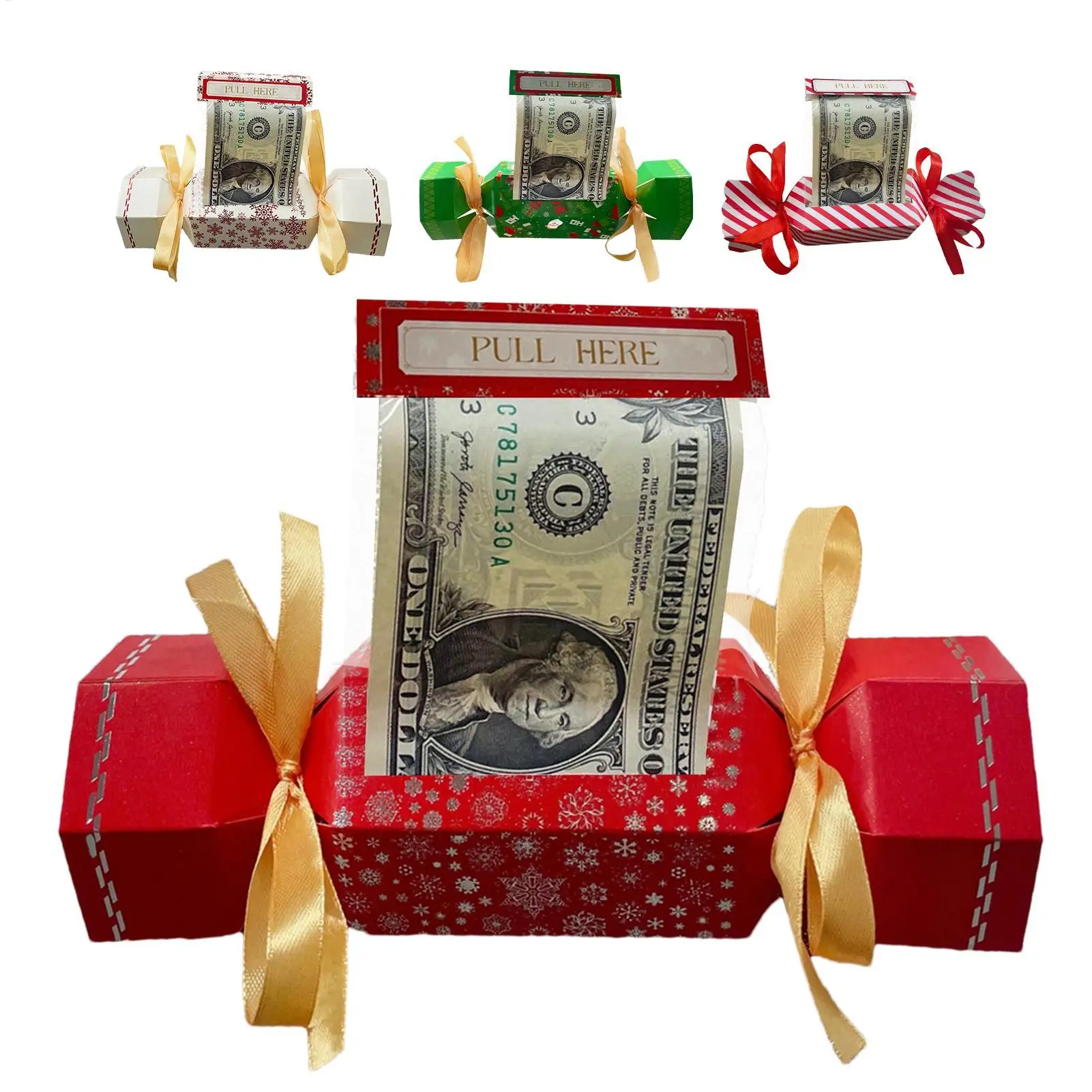Geld herausziehbare Box Weihnachten Geldhalter Box für Bargeld Frohe Weihnachten Spardose Bargeld Pull Boxen für Party Urlaub Party Bargeld