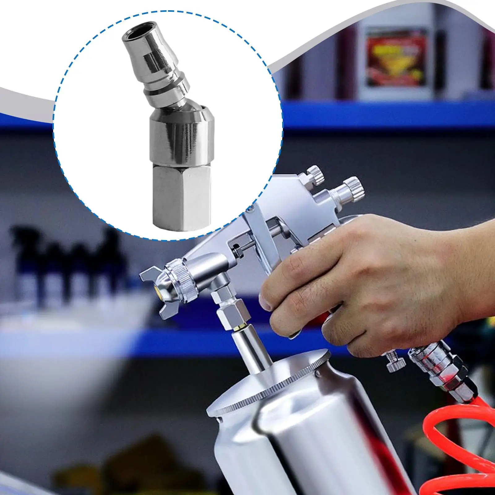 Air Compressor Hose Fittings Direct Replacement 360° Swivel Silver for W-71