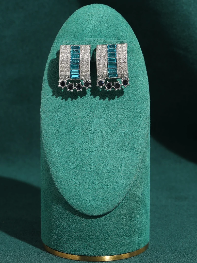ต่างหูคริสตัลสีน้ำเงินวินเทจทร - Vintage Fashion Jewelry Brands บทวิจารณ์และราคา