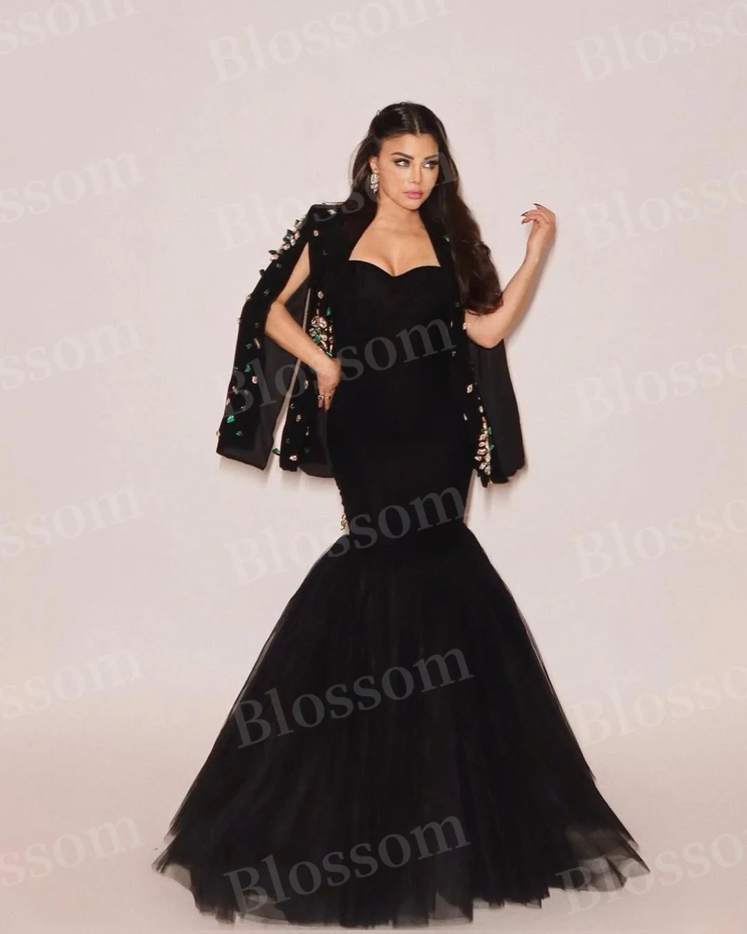 Rhinestone Crystal Jacket Formal Occsasion Dress Spaghetti Straps Mermaid Luxury Evening Dresses For Prom Backless Party Gown