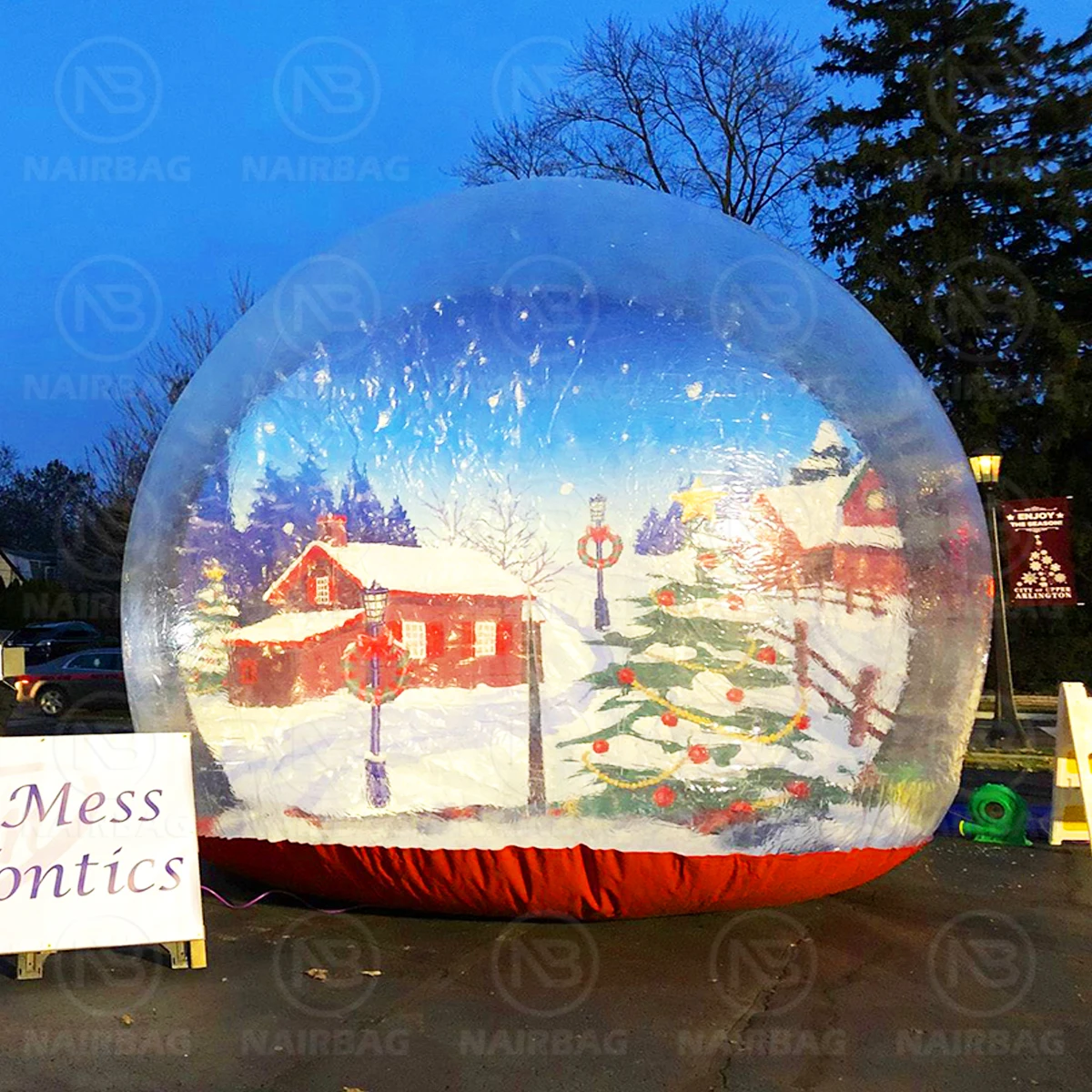 Globe à neige gonflable pour Halloween, stand Photo, toile de fond, tente à bulles transparentes, dôme d'air, Globe à neige (sans saut)
