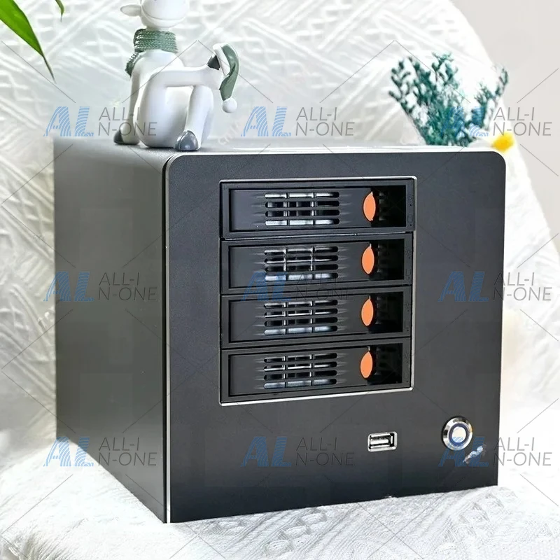 NAS 4-bay hot-swappable private cloud home theater ITX chassis