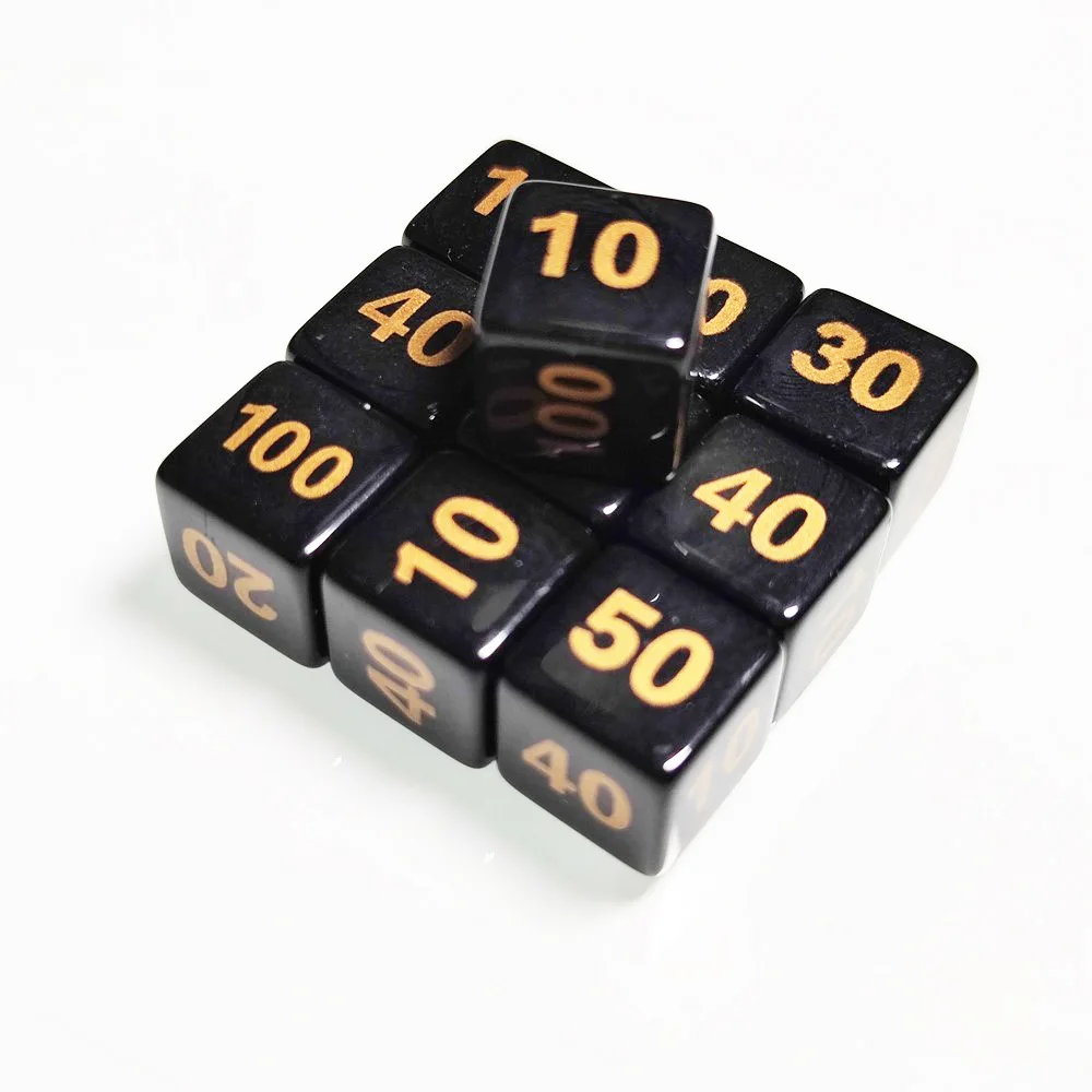 5PCS High Quality DiceCard Surrounding Boutique Board Game 6 Side Dice Set Standard Black Dice Playing Games Drinking