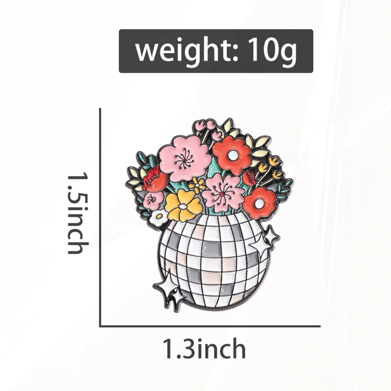 스타 소나무 라펠 배지, 팬들을 위한 만화 음악 쥬얼리 선물, 꽃 디스코 볼 에나멜 브로치, 맞춤형 꽃