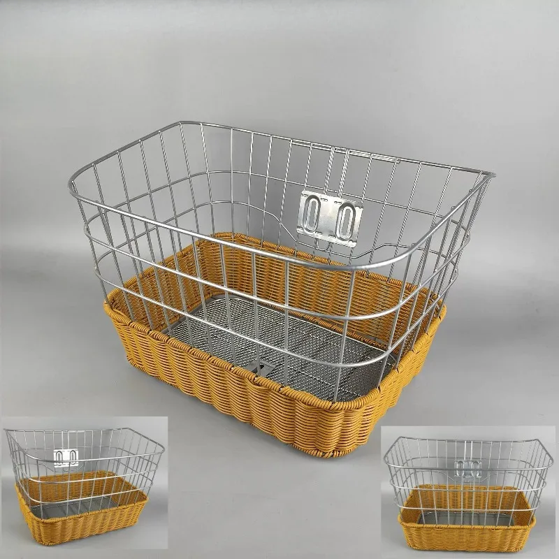 

Large Capacity Bicycle Luggage Carrier Oversize PE Woven Retro Basket Vintage Bike Container Rust Proof Bicycle Accessories