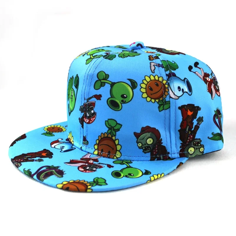 Plants Vs. Zombies Baseball Cap Spring and Summer Sunshade Sports Flat-brimmed Hip-hop Children\'s Baseball Cap Kids Cute Gifts