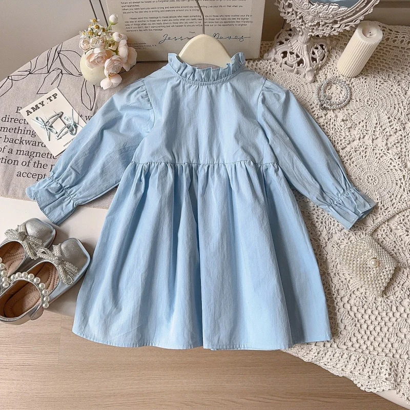 

Korean Style Girls' Autumn Outfit New Baby Girl Dress Set Fashionable Lace Dress Two-Piece Cute