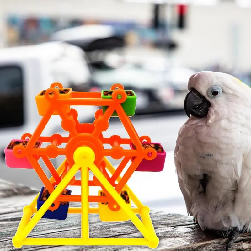 Windmill Bird Feeder Bird Foraging Toys For Conures Small Parrots Bird Worm Feeder Toy Parrot Rotate Colorful Bird Feeder Toy