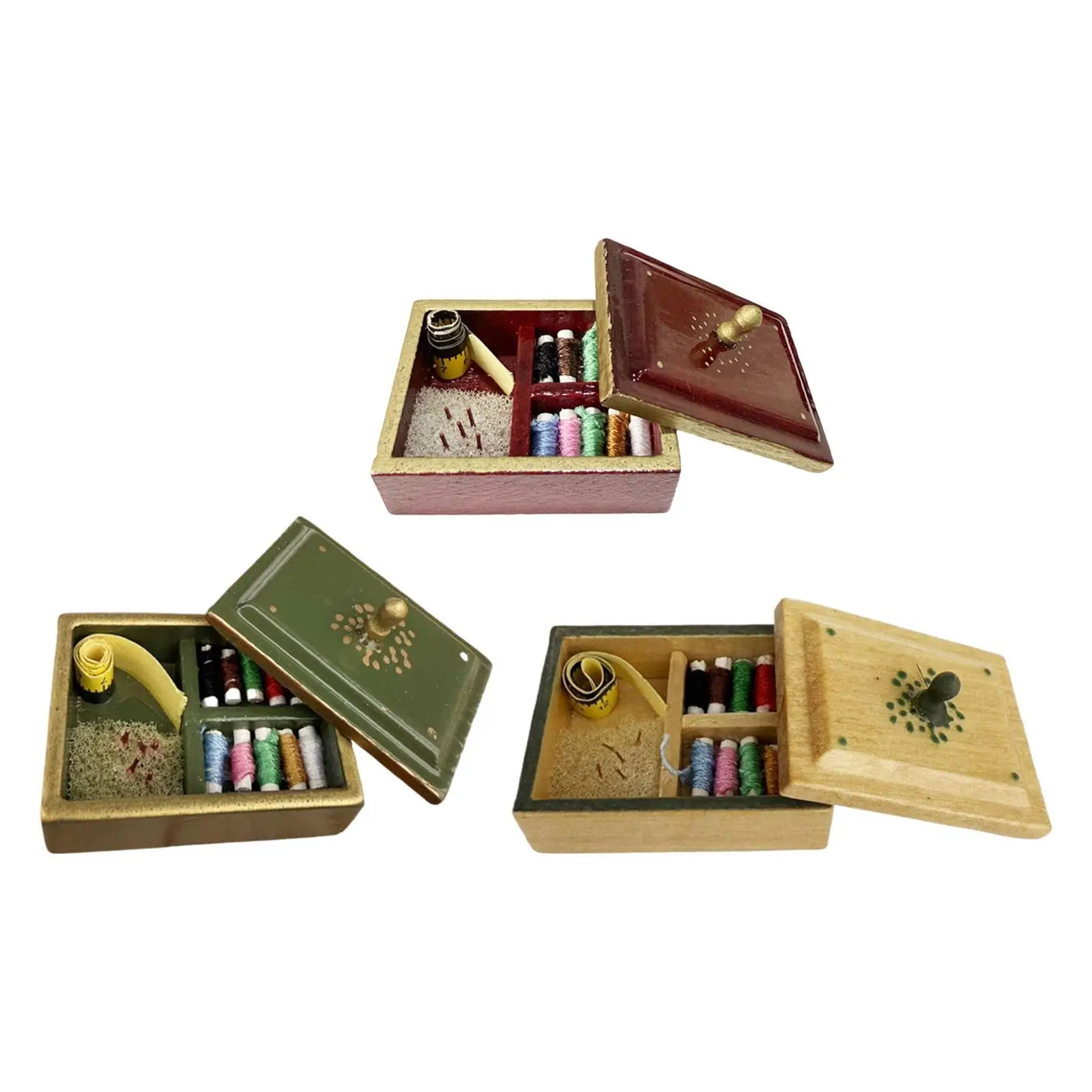

1/12 Scale Sewing Tool Kit Doll Accessories Decoration Life Scene Miniature Model for Household Sewing Room Home Ornaments