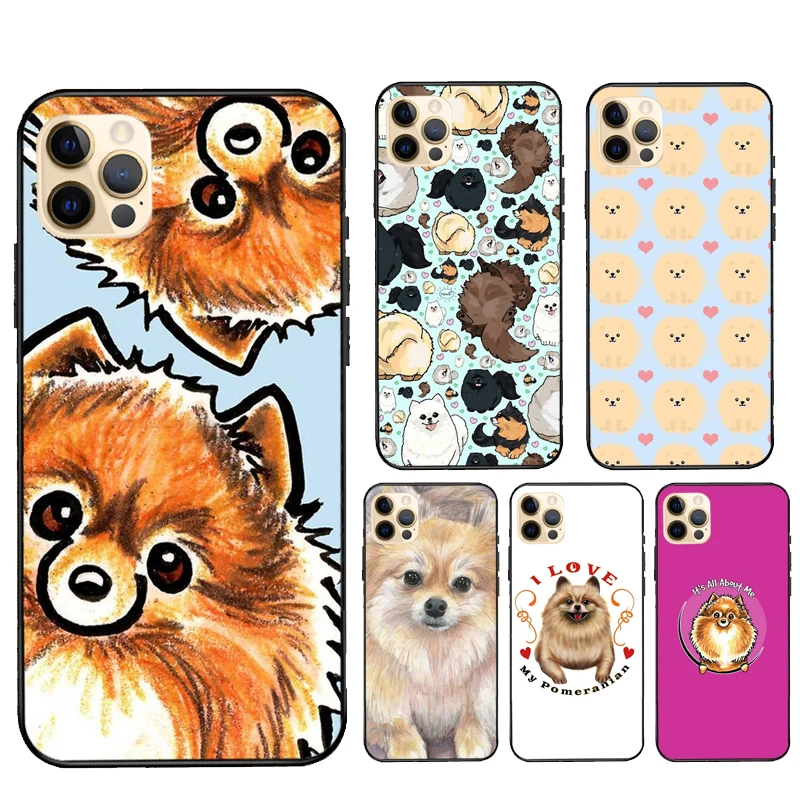 Pomeranian Watercolor Dog For iPhone 12 Pro Max 13 mini Case For iPhone 11 Pro Max XS X SE 2020 7 8 Plus XR Cover