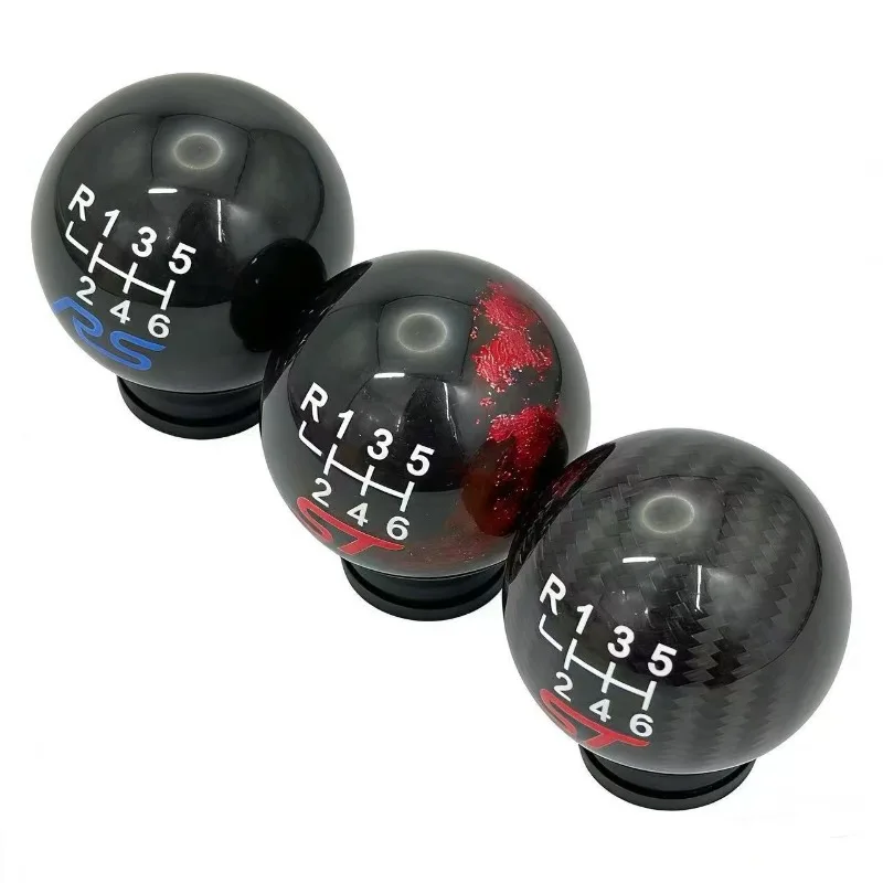 New 6 Speed Racing Carbon Fiber Gear Shift Knob For Ford Focus ST RS Fiesta Car Handball Aluminum Alloy