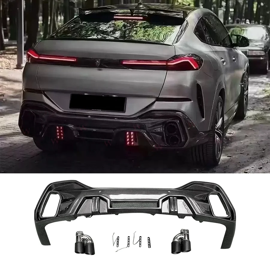 

STLFLD Style X6 G06 M Sport Carbon Fiber Rear Bumper Diffuser Lip for BMWs X6 G06 2019+ Rear Diffuser Car Body Kits
