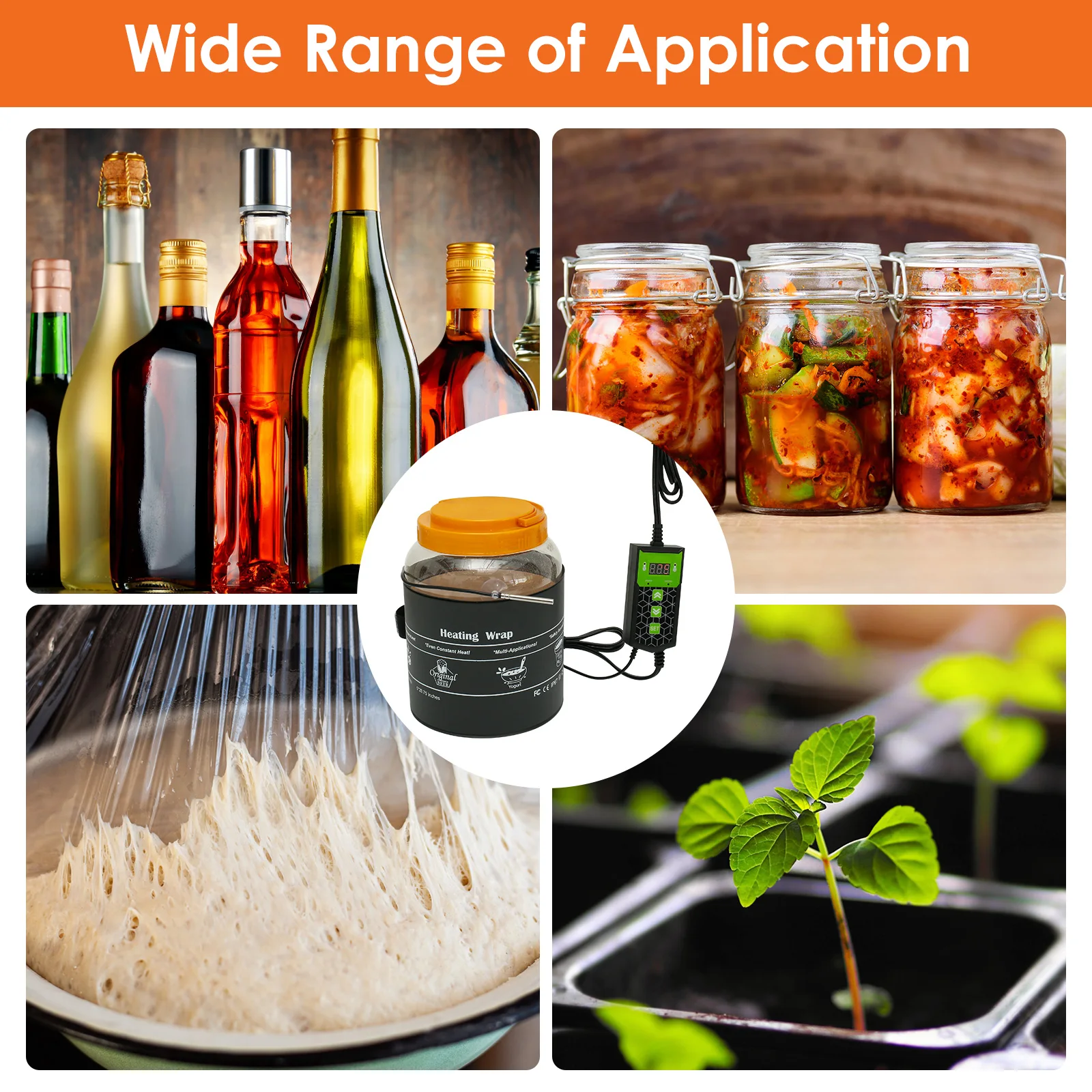 Kombucha Heating Wrap Even Heating Kombucha Jar Heater Wrap Waterproof Fermentation Heating Pad Fermentation Heater Wrap with