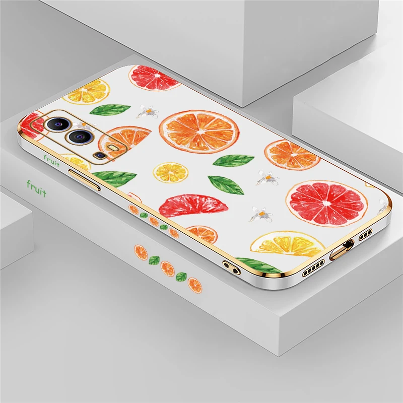 الليمون الكرز زهرة البرتقال طباعة جراب هاتف ل Vivo IQOO U5X Z7 Z9 Z9X U1X Neo Z3 تصفيح سيليكون للصدمات لينة غطاء من البولي يوريثان #1