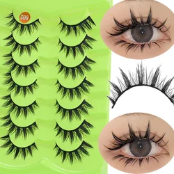 Anime Same 3D Curling Eyelashes 7Pairs 3D Natural False Lashes Fluffy Soft Cross Wispy Eyelash Extension Reusable Eyelash Makeup