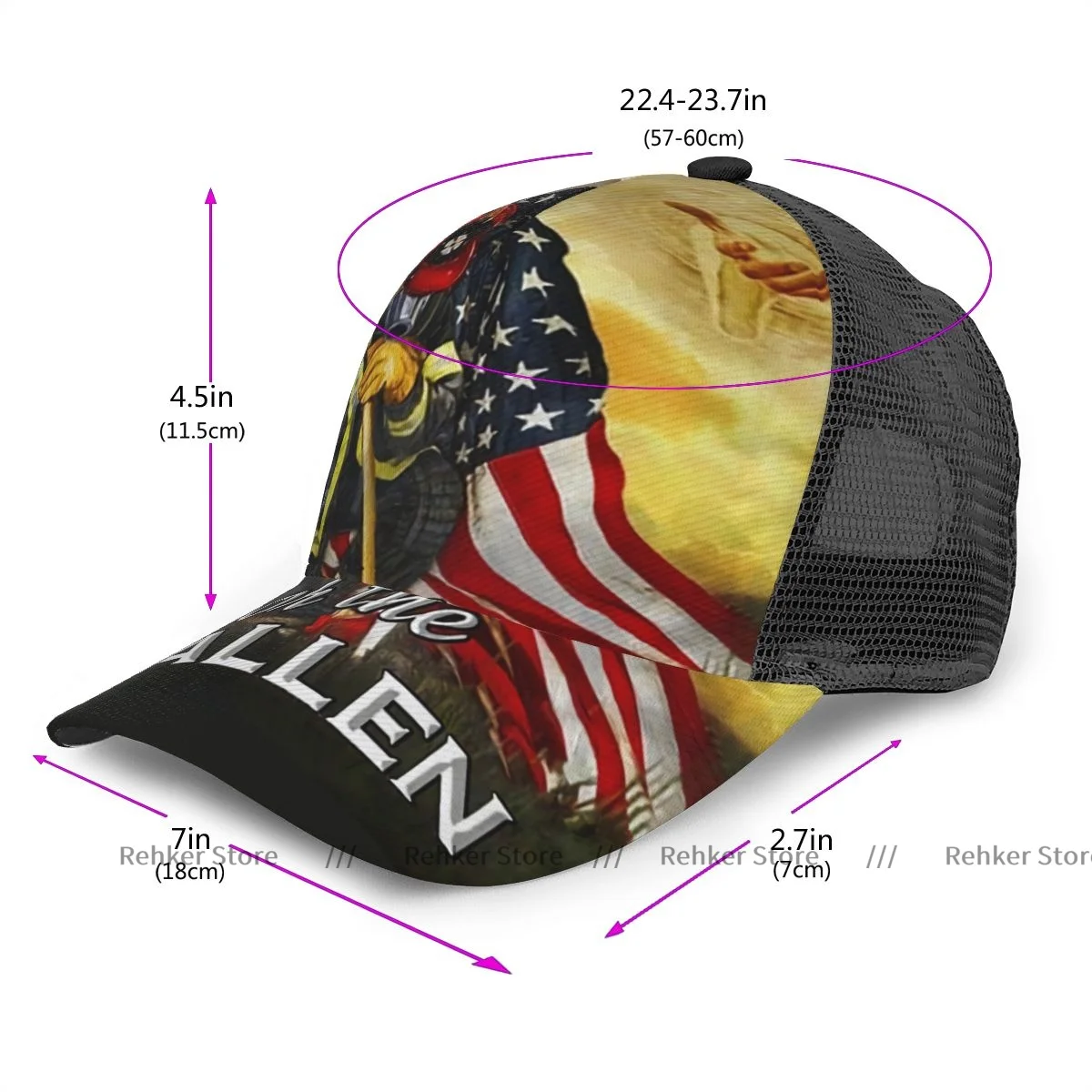 Unisex Cap Casual Mesh Baseball Cap Honor The Fallen Army Soldier Poster Adjustable Snapback Hat For Hip Hop Trucker Cap