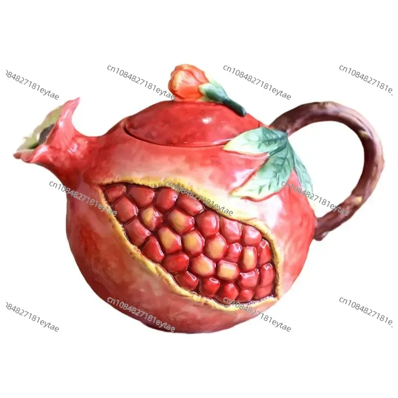 

European hand painted pomegranate ceramic coffee pot Coffee cup set home afternoon tea teapot tea cup set sugar jar
