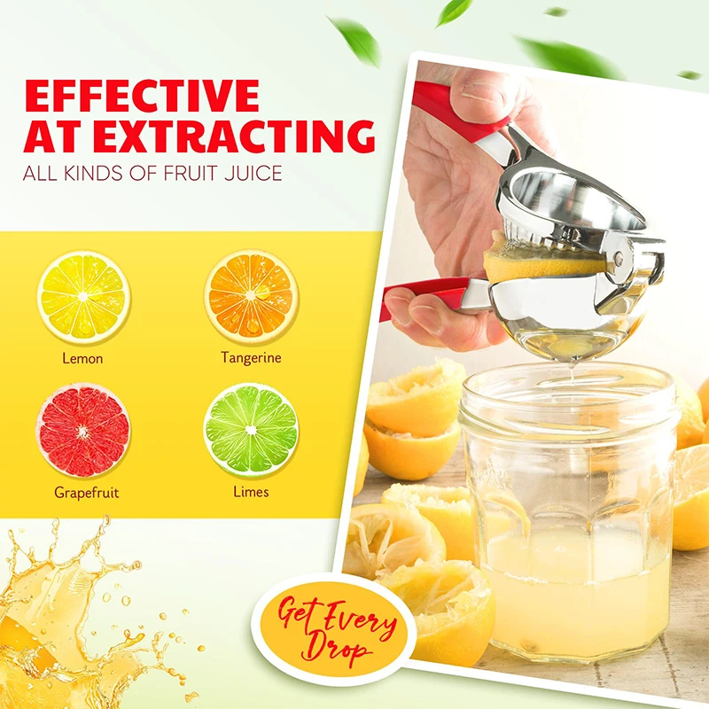Lemon Squeezer Extra Large, Lemon Squeezer Juicer Stainless Steel, Heavy Duty Manual Citrus Juicer Hand Press