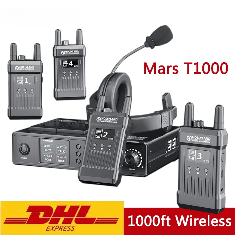 

MARS T1000 1000ft Video Wireless Transmission Intercom System OLED Screen Full-duplex Communication Talkback