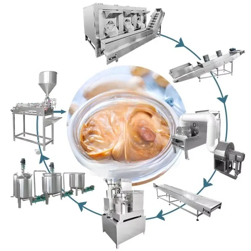 Hummus Sauce Hazelnut Paste Machine Commercial 200kg Peanut Butter Process Line to Make Butter