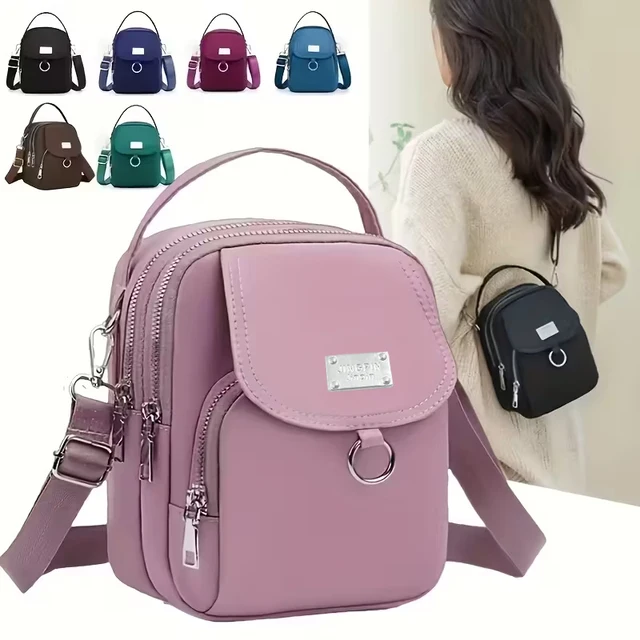 Damska mini torebka crossbody na ramię, wielokolorowa, kompaktowa, idealna na codzienne wyjścia, do szkoły, do pracy, modna.