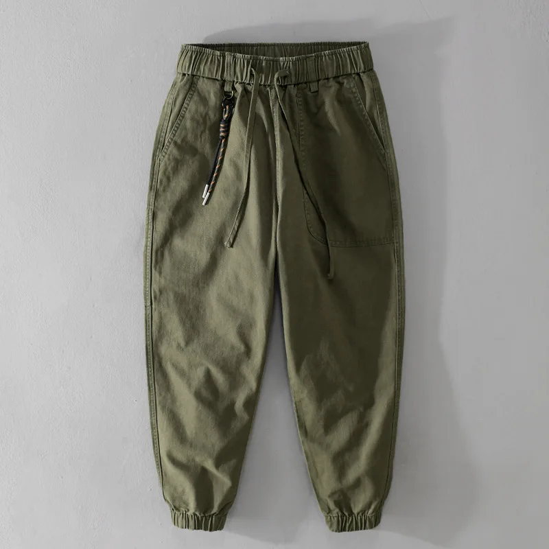 

Fall Men's Simple Loose Comfortable Youth Trendy Cargo Pants Wide Leg Cotton Straight Leg Trousers for Younger Men