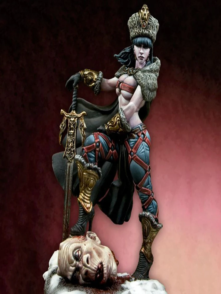 

Resin soldier 1/32 ancient fantasy woman Warrior soldier with base Model Unassambled Unpainted Figure Building Kit