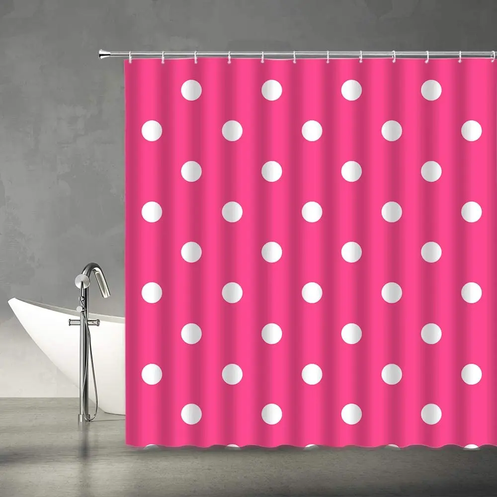 Polka Dot Shower Curtain Vintage Black and White Doodle Polka Dots Fashion Bathroom Curtains Decor Polyester Fabric Sets Hooks