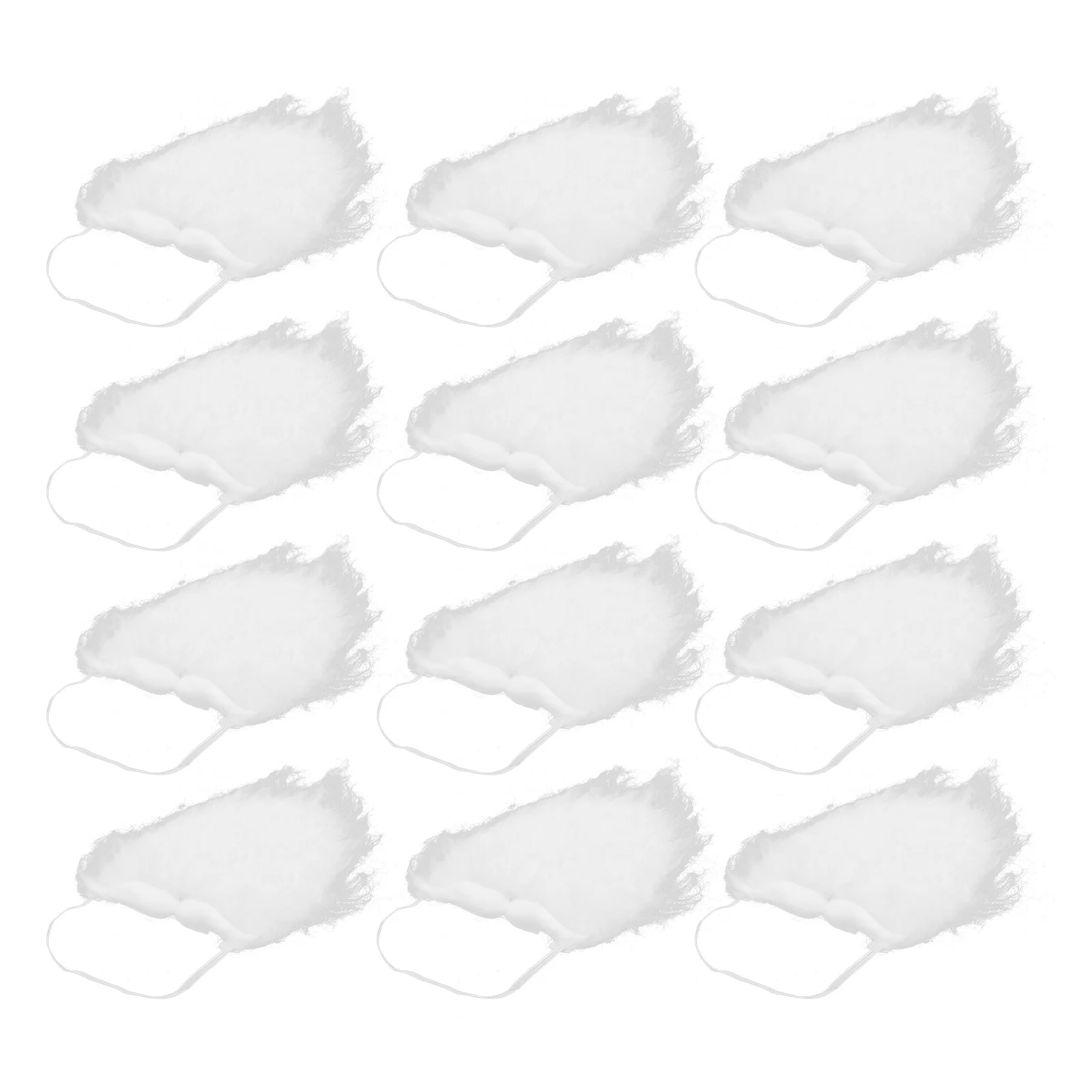 Faux moustache réaliste pour hommes, 12 pièces, accessoires de Costume blanc pour Halloween, fête de noël, Cosplay, magicien, père noël