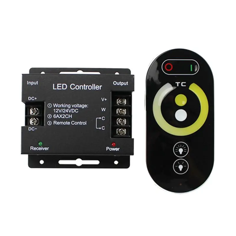 

Exquisite-DC12-24V LED Strip Light RF Touch Remote Controller Dimmer For 5050 Tape Lights Adjust Brightness
