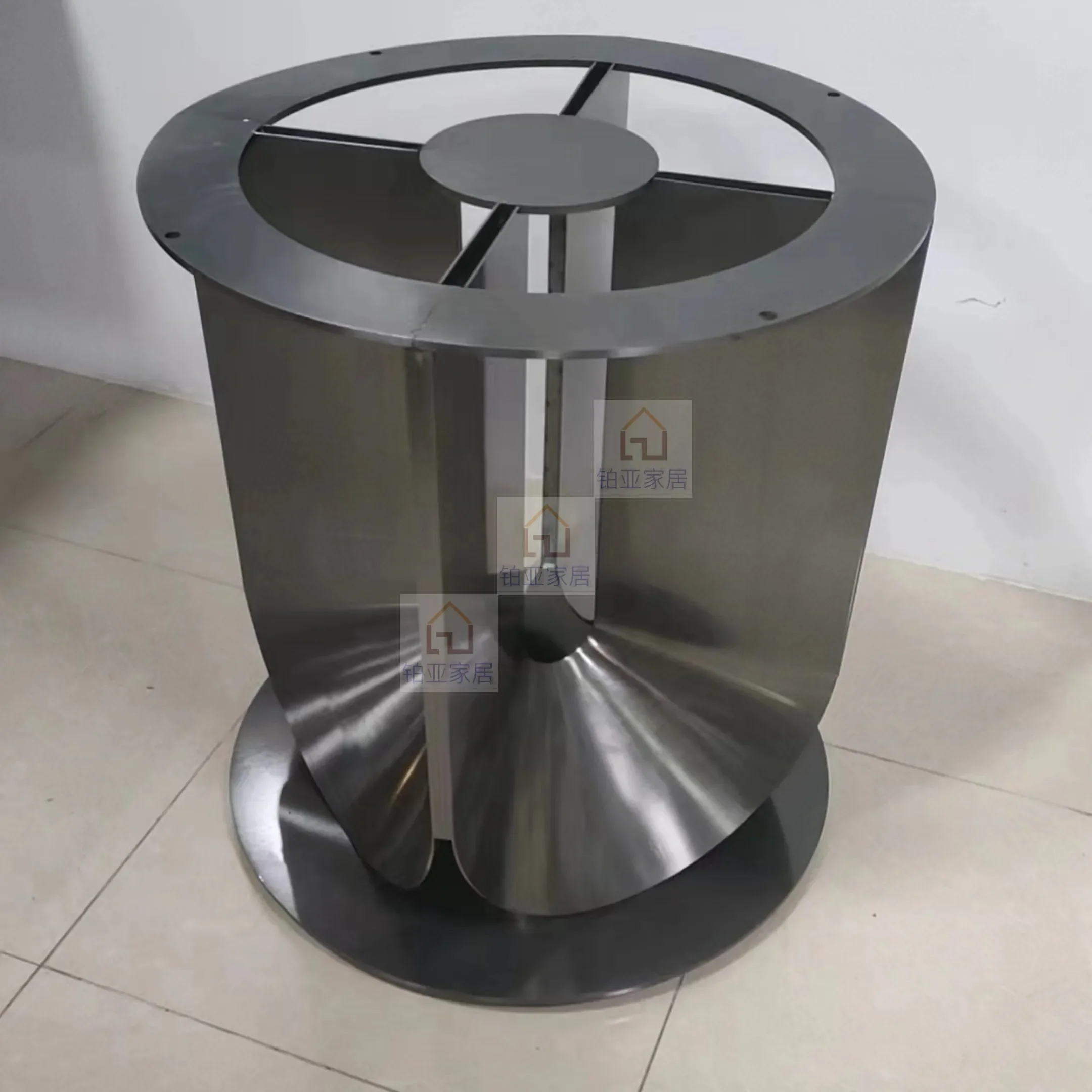 Marble round  foot bracket Wood table foot Luxury stone  tripod Solid wood table legs Stainless steel round table