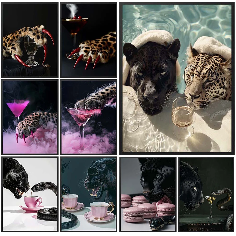 

Abstract Animals Claw Whisky Cocktail Bar Pub Poster Wall Art Canvas Painting Home Decor Wall Pictures For Living Room Unframed
