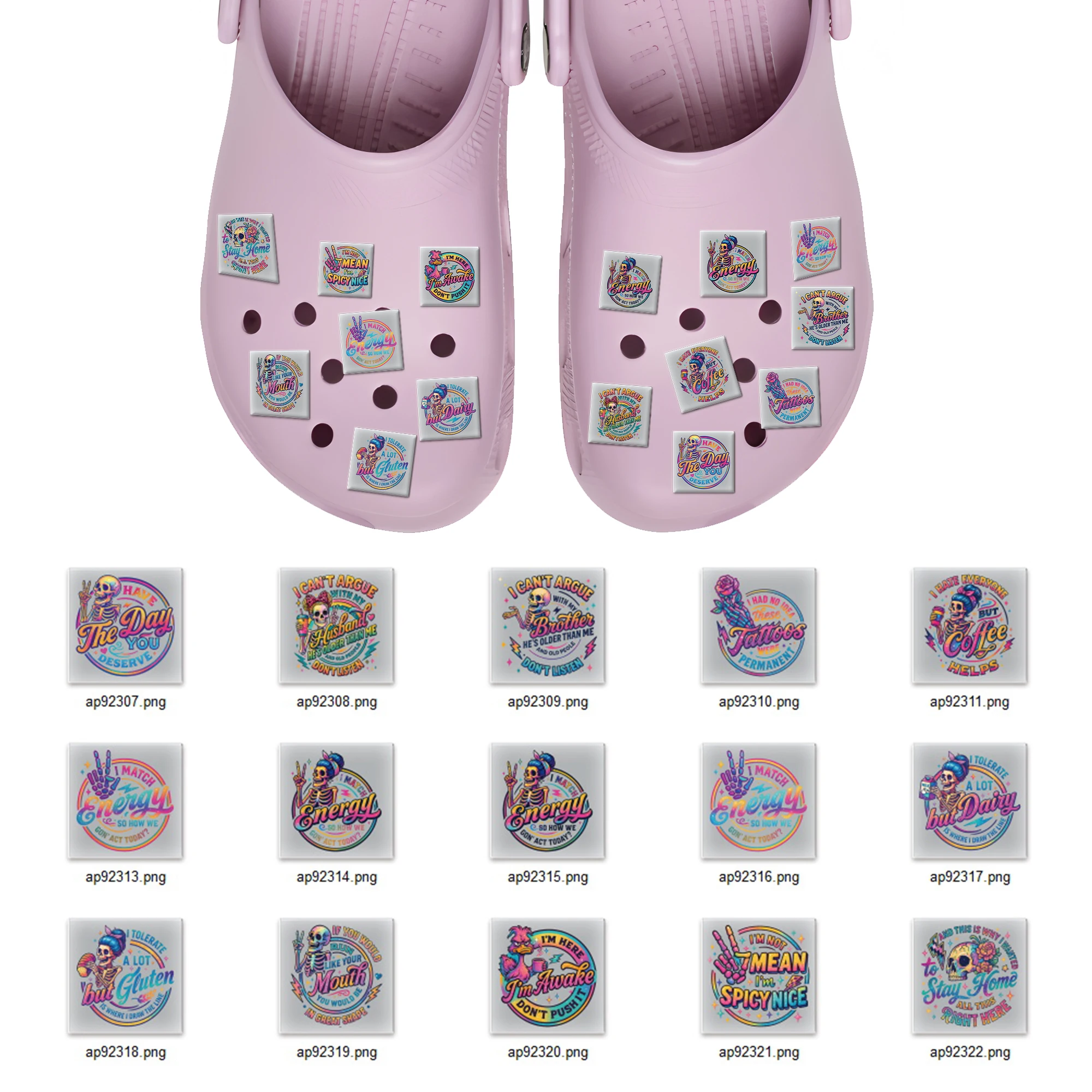 

15 Pieces Custom Acrylic Skull Shoe Charms Personalized Skelten Shoes Charm For Decoration Party Gifts Wholesale Clog JIBZ Pins