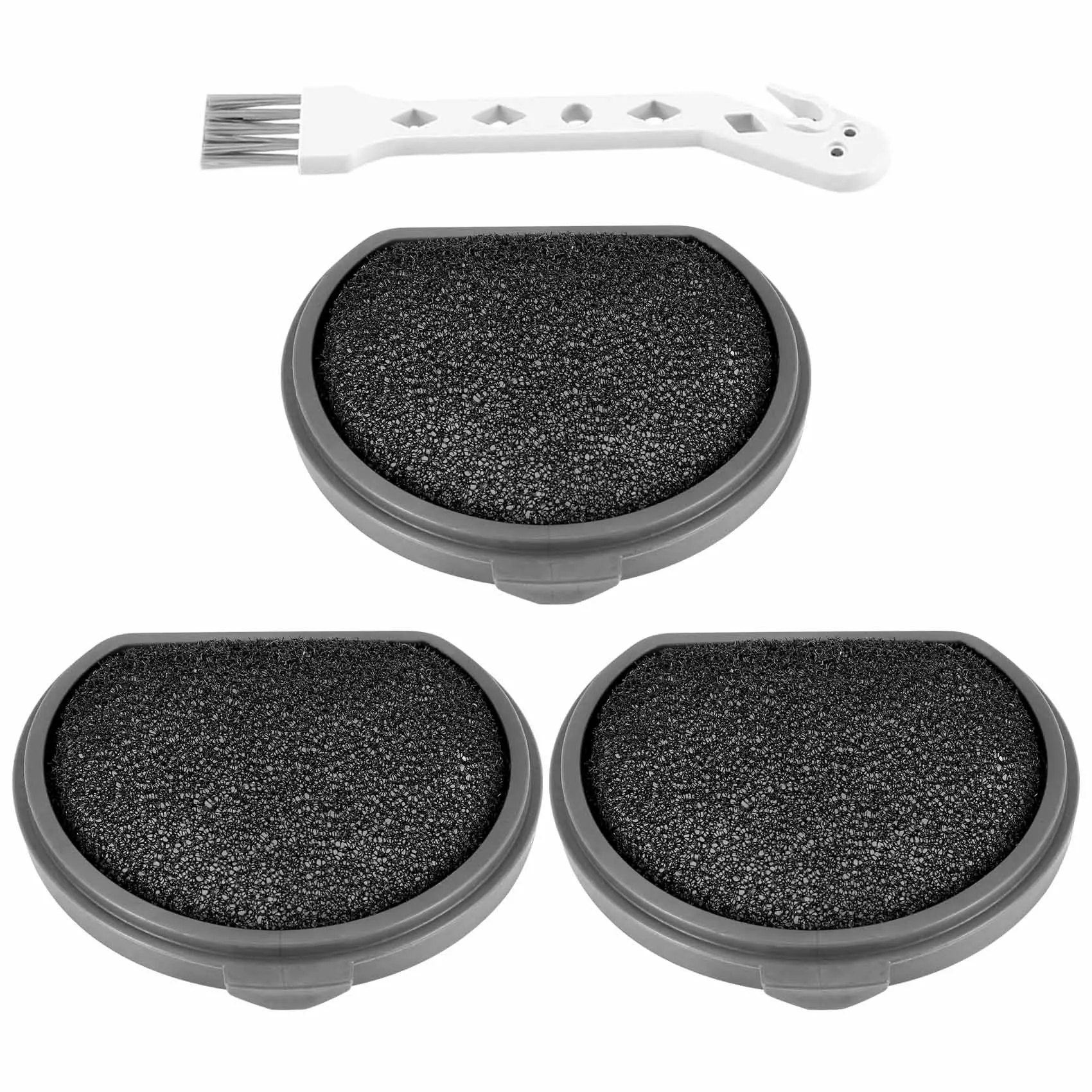 Lot de 4 brosses et filtre pré-moteur lavable pour AEG Carrier QX9-1-50IB ASKQX9 Filtre Pièces d'aspirateur Accessoires