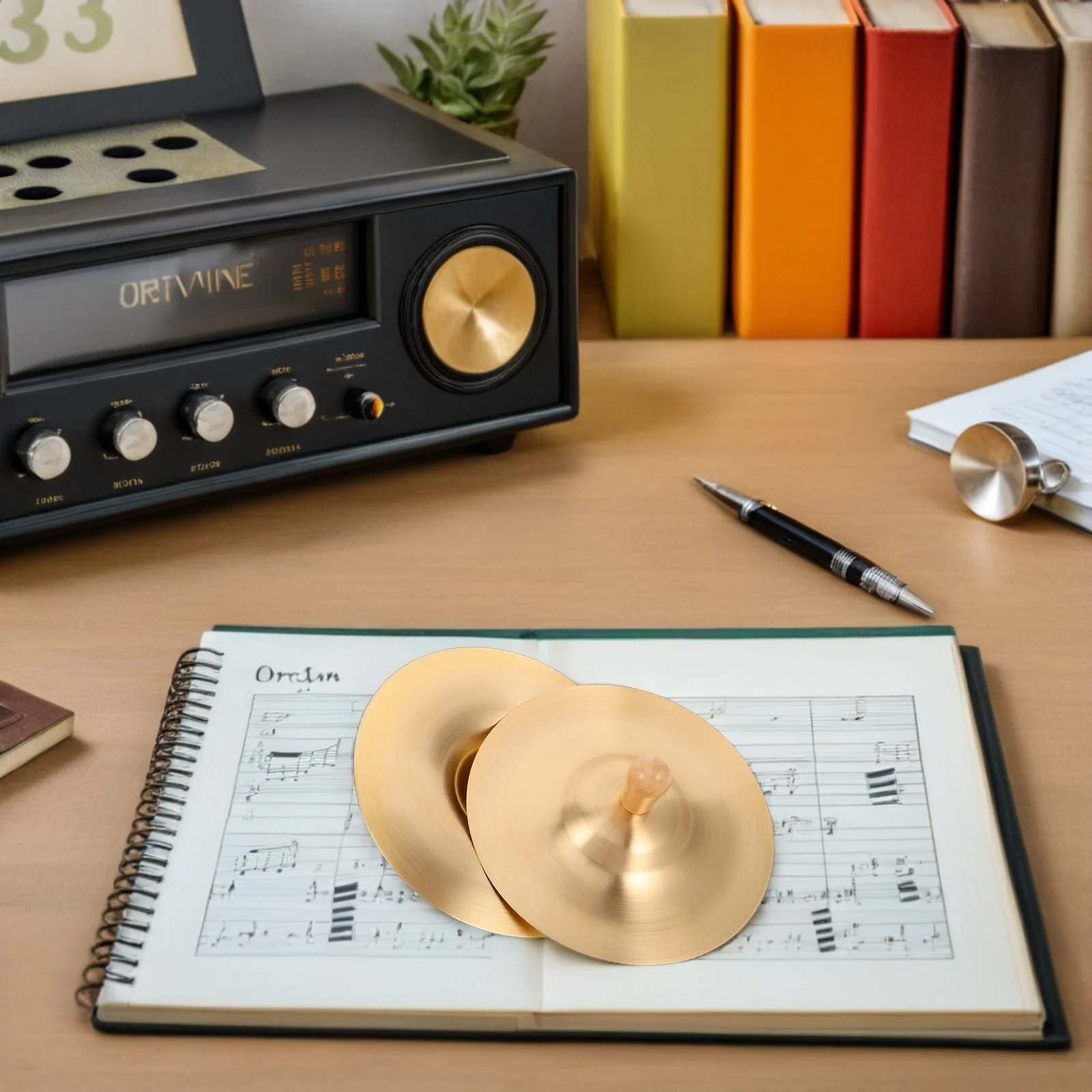 

1Pair Brass Finger Cymbals Mini Hand Percussion Instruments for 6inch Dance Party Practice Drums Belly Dance Props