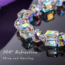 1PCS Colorful Crystals Bracelets Cube Bracelet Northern Lights Bracelet Wrist Chain Rope Chain Jewelry Accessories Adjustable