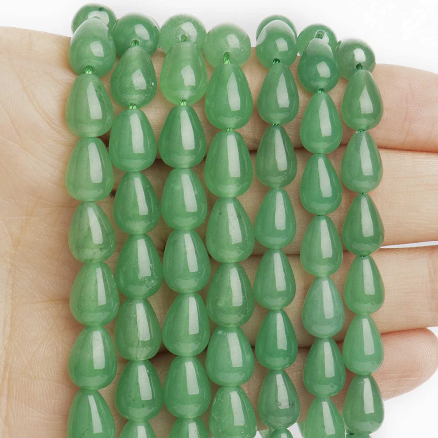 Green Chalcedony 9x6mm 10x7mm Waterdrop Shape Beads for Jewelry Making Diy Earring Necklace Drop Accessories