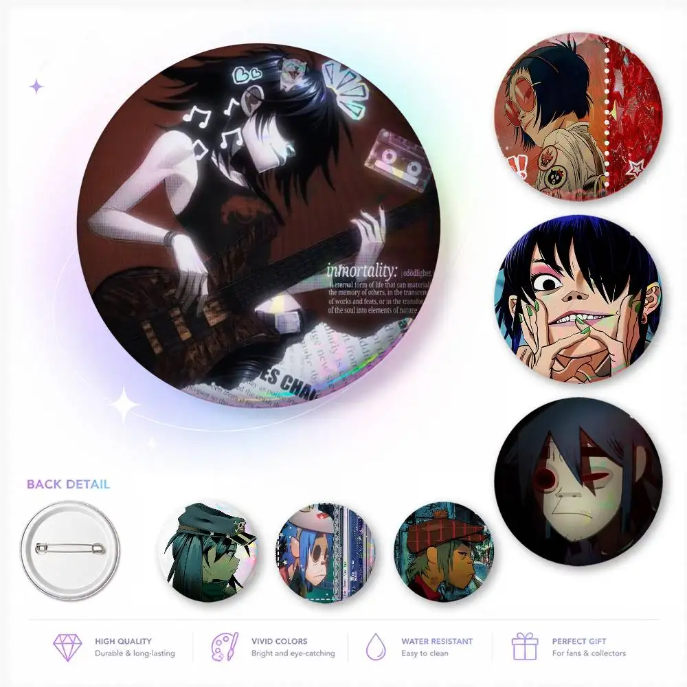 Vir-tual S-inger Gorill-az Anime round badges, brooches, clothing accessories, birthday gifts, anime conventions