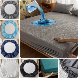 1PC Waterproof Mattress Protector Breathable Anti-mite Fitted Bed Sheet Mattress Cover Machine Washable No Pillowcase