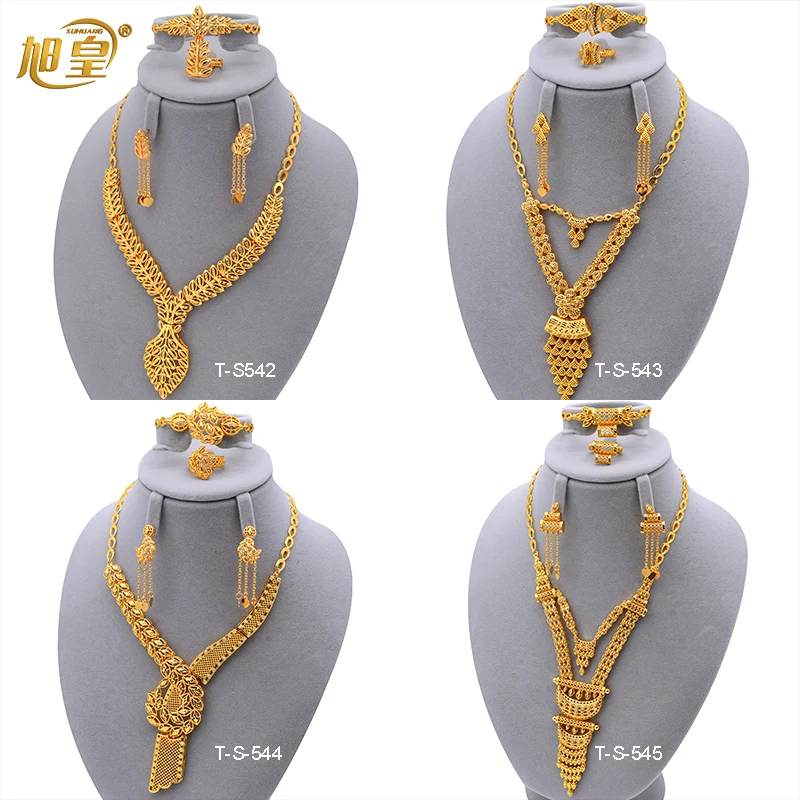 African 24k Gold Color Jewelry Set For Women Hawaiian Arab Middle East Choker Pendant Set Wedding Banquet Party Gifts