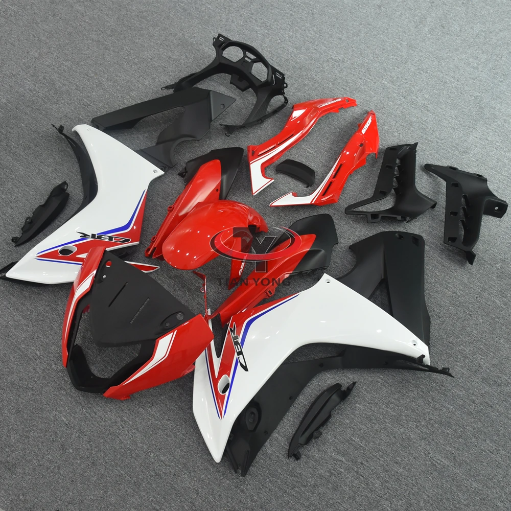 

Injection Bright red white blue lines Motorcycle For Honda CBR650F 2014 2015 2016 Full Fairing Kit CBR650 F Bodywork Cowling