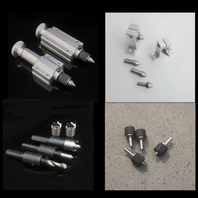 Movable Tailstock Lathe Thimble Drilling Tailstock Woodworking Lathe Rotary Thimble Tailstock DIY Bead Machine Rotary Thimble