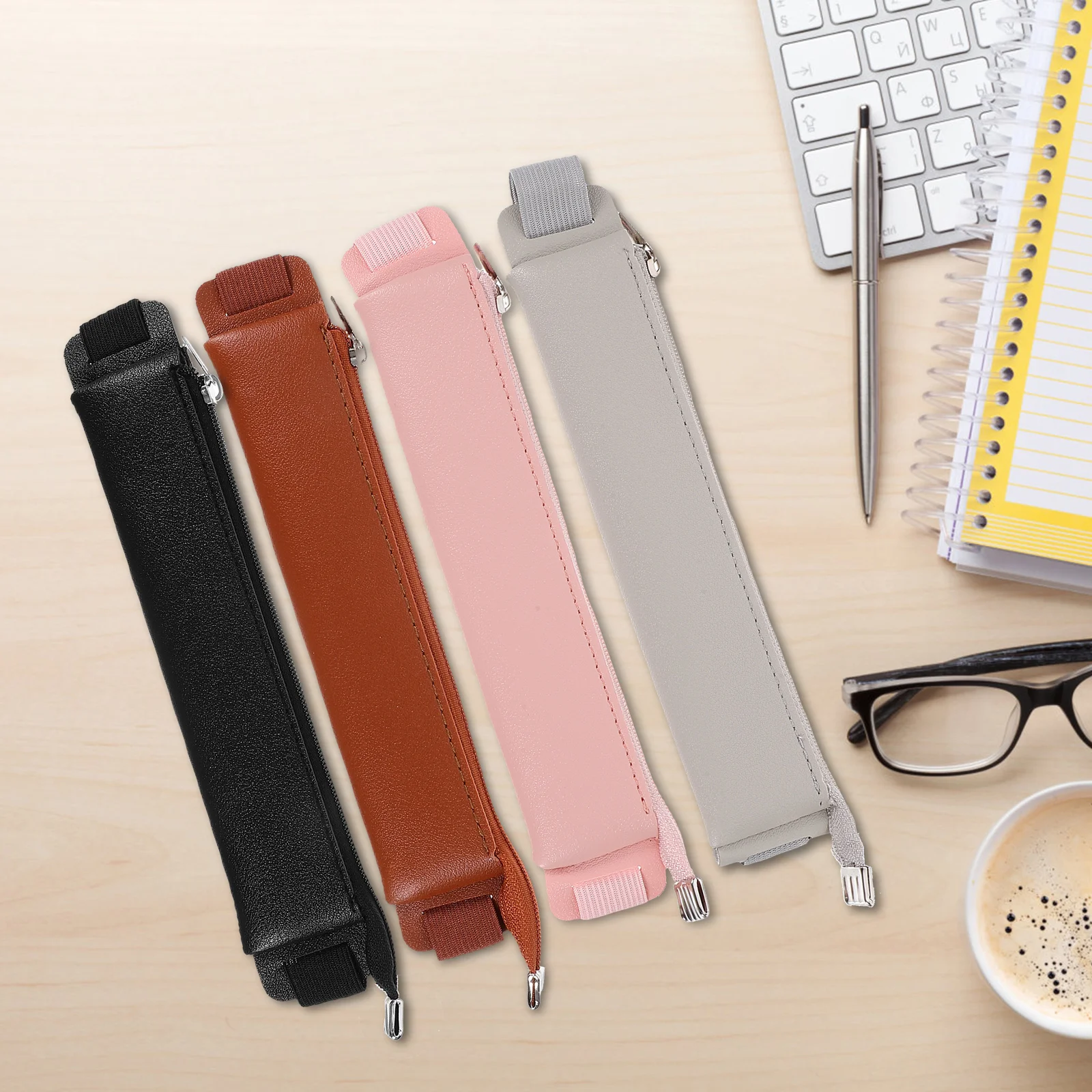 

4 Pcs Ballpoint Pen Pencil Case Holder The Notebook Sleeve with Elastic Band