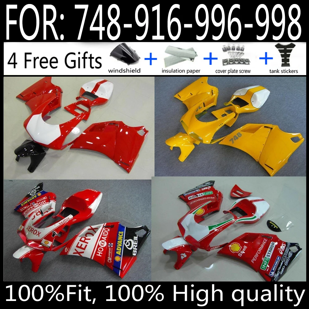 

Motorcycle fairings kit Fit for Ducati 748 916 996 998 1998 1999 2000 2001 2002 full Fairing Set Bodywork ABS Panel Kit