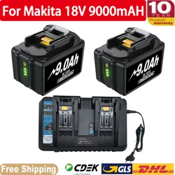 Para Makita batería de 18V BL1850B batería de 9000mah para herramienta eléctrica Makita BL1830 BL1850 BL1860 LXT400 batería recargable DC18RC