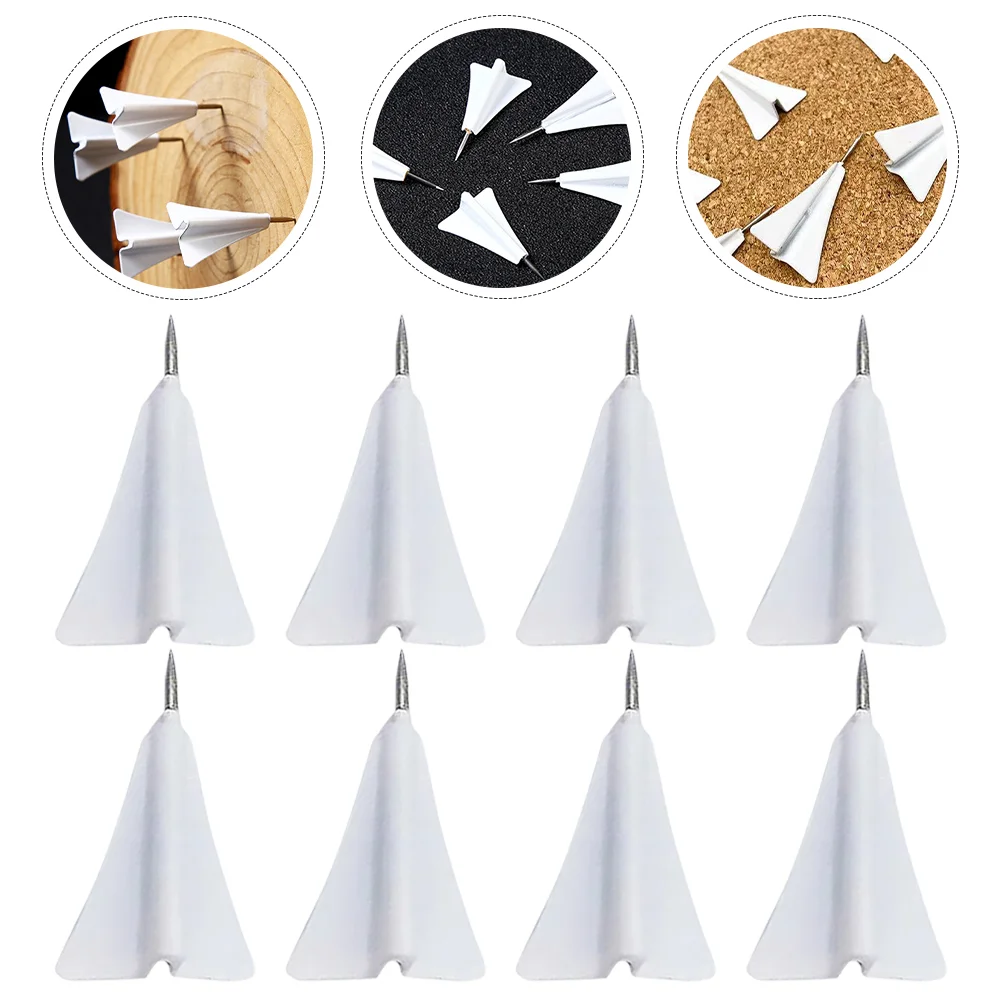 12 Pcs Paper Airplane Aircraft Pushpin Tacks National Flag Pins Abs Steel Daily Use Thumbtacks