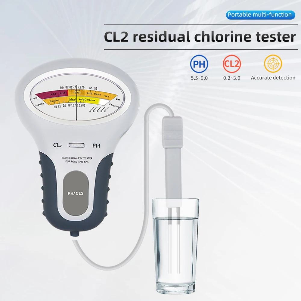 Água Qualidade Tester Detector de Cloro ph e Cl2 Metro Piscina Spa Aquário Hot Spring em 1