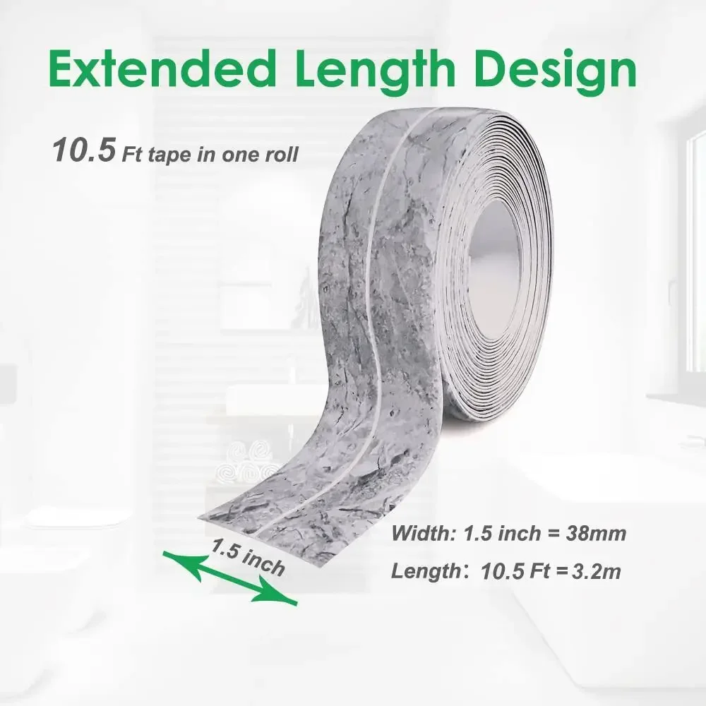 1 Roll Self-Adhesive PVC Caulk Strip, Oil-Proof Sealing Strip for Kitchen Sink, Bathroom, Toilet & Wall Corners