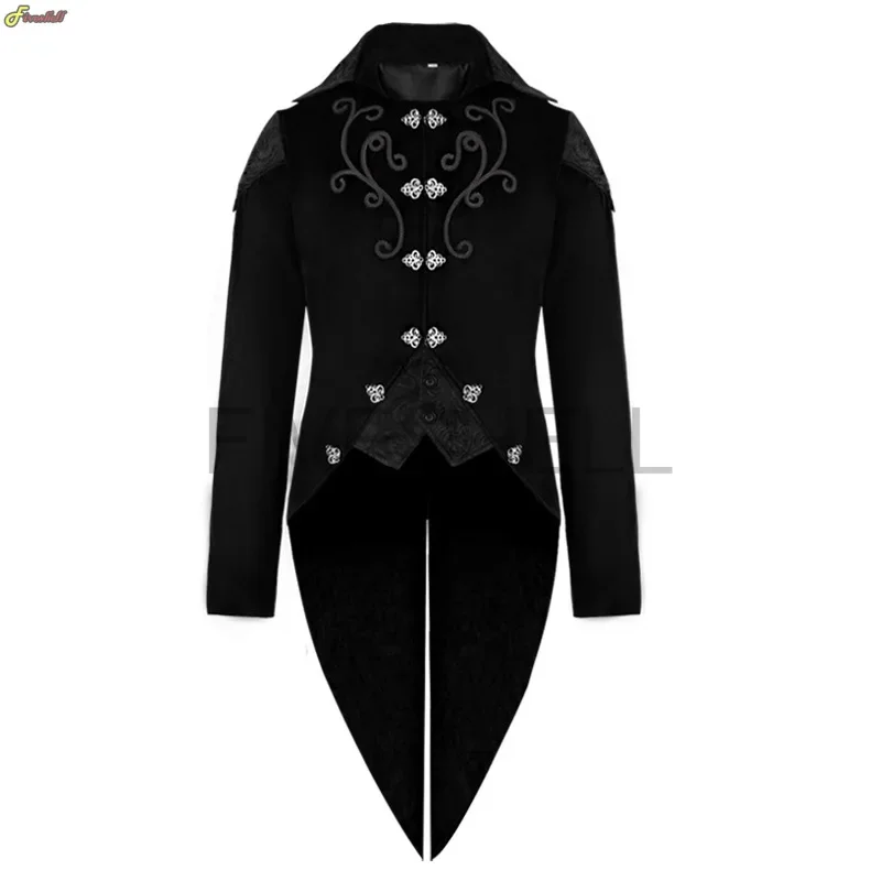 Mens Medieval Steampunk Deluxe Tuxedo Jacket  Renaissance Retro  Edwardian Trench Prince Cosplay Costume Coat