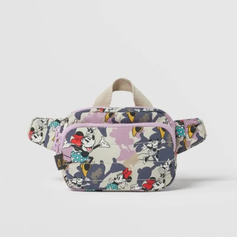 Disney Mickey New Children\'s Waist Bag Cartoon Cute Children\'s Chest Bag Large Capacity High Quality Fashion Crossbody Bag